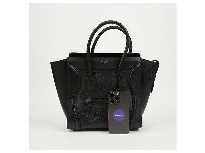 Céline Micro Luggage Tote Bag Schwarz - Ansicht 12
