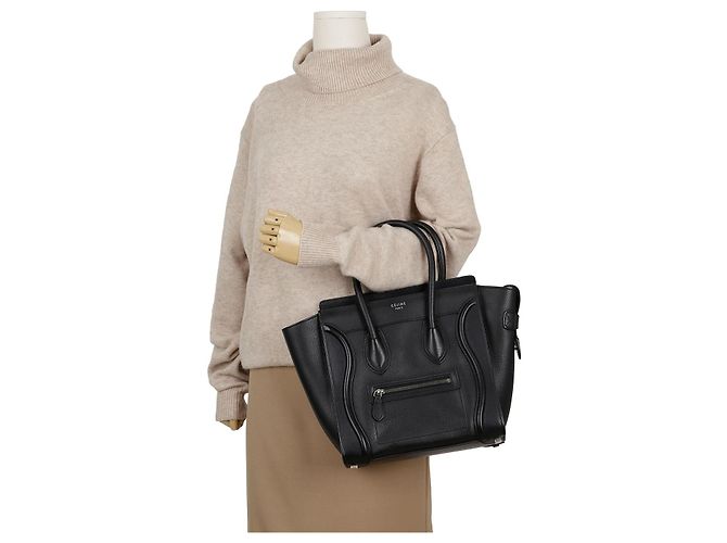 Céline Micro Luggage Tote Bag Schwarz - Ansicht 13