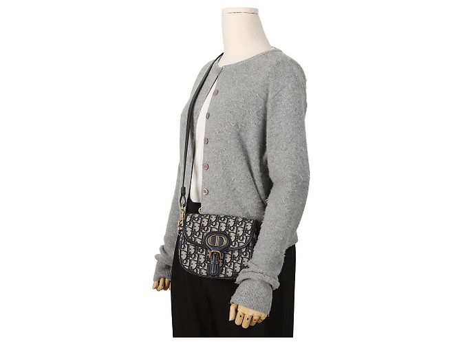 Dior Small Oblique Jacquard Bobby Shoulder and Crossbody Bag Navy - view 11