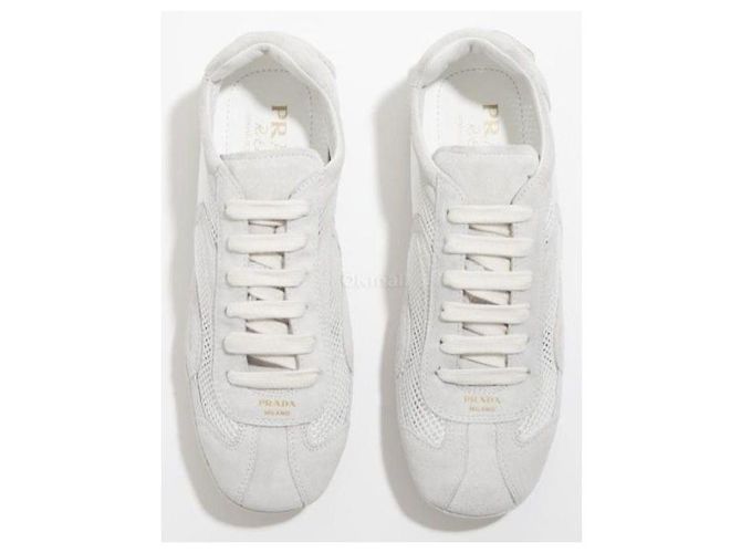Prada Sneakers Monte Carlo Reissue in camoscio e mesh - vista 4