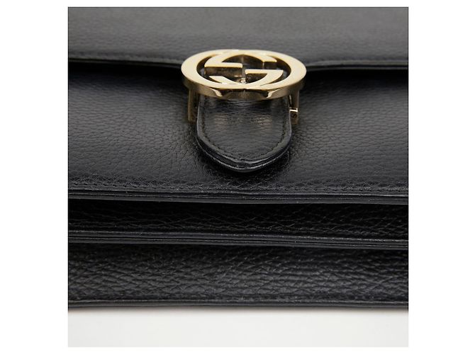 Gucci Borsa a tracolla con catena media Interlocking Nera - vista 10