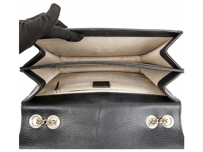 Gucci Borsa a tracolla con catena media Interlocking Nera - vista 13