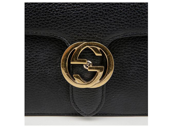 Gucci Borsa a tracolla con catena media Interlocking Nera - vista 3