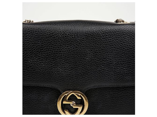 Gucci Borsa a tracolla con catena media Interlocking Nera - vista 4