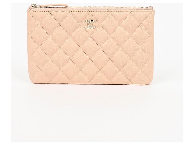 Chanel Caviar Classic Small Pouch Pink Beige Gold - vista 2