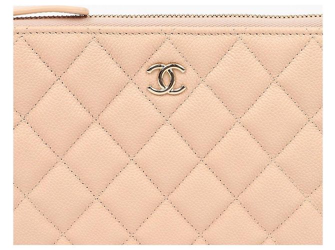 Chanel Caviar Classic Small Pouch Pink Beige Gold - vista 3