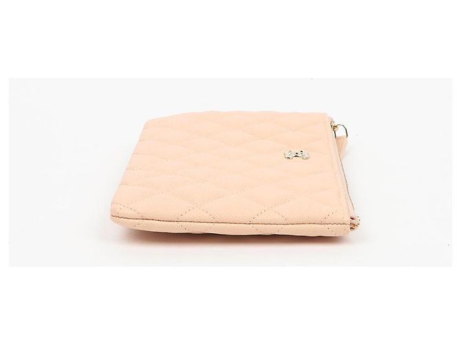 Chanel Caviar Classic Small Pouch Pink Beige Gold - vista 5