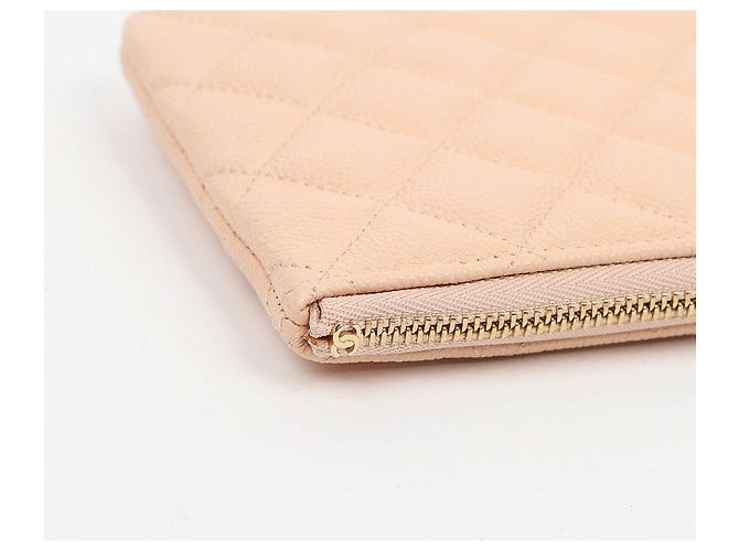 Chanel Caviar Classic Small Pouch Pink Beige Gold - vista 8