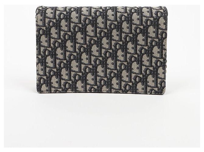 Dior Pouch Saddle con catena Blue Oblique Jacquard - vista 3