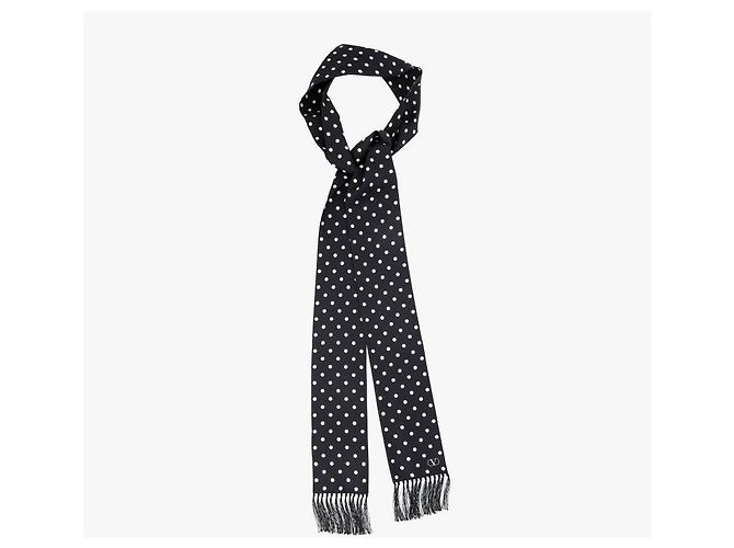 Valentino Sciarpa in seta a pois con frange - vista 6