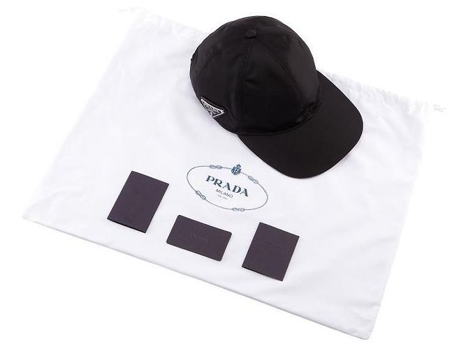Prada Nylon Triangle Logo Baseball Cap Black - view 10