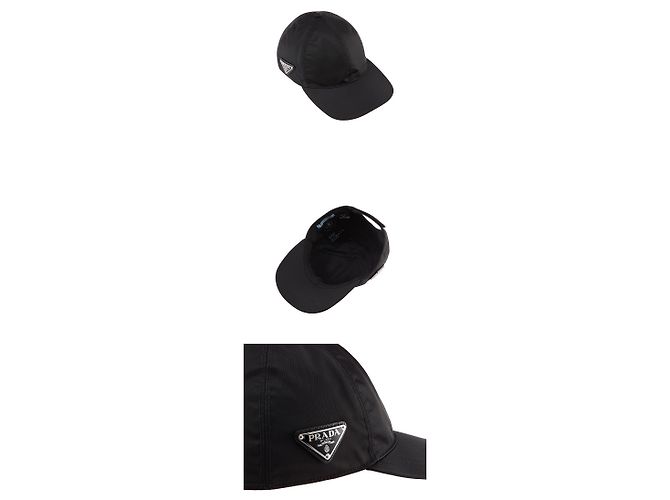 Prada Nylon Triangle Logo Baseball Cap Black - view 8
