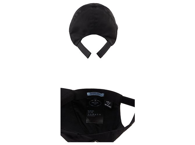 Prada Nylon Triangle Logo Baseball Cap Black - view 9