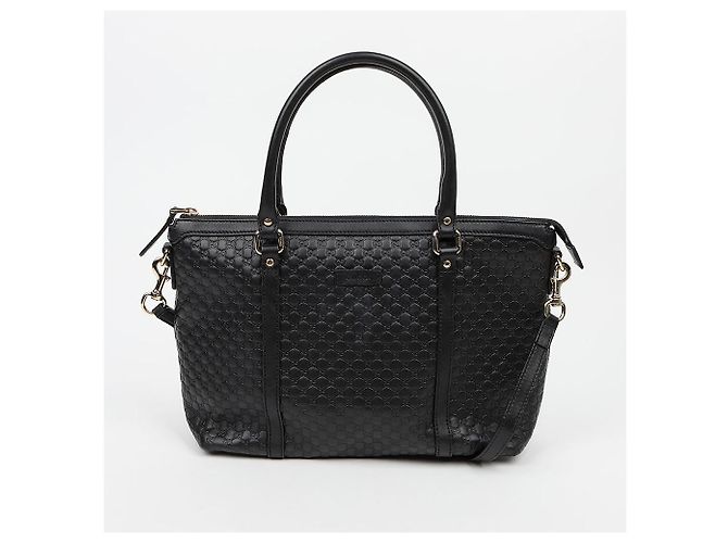 Gucci GG Micro Shima Leder Tote Bag Schwarz - Ansicht 2