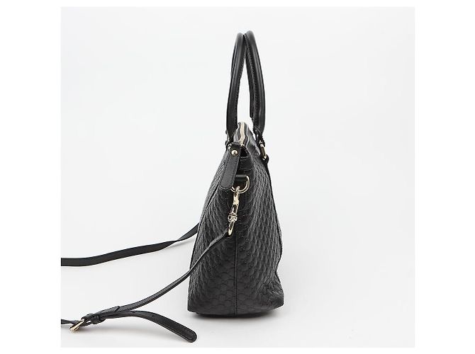 Gucci GG Micro Shima Leder Tote Bag Schwarz - Ansicht 5