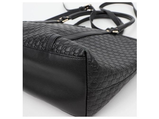 Gucci GG Micro Shima Leder Tote Bag Schwarz - Ansicht 7