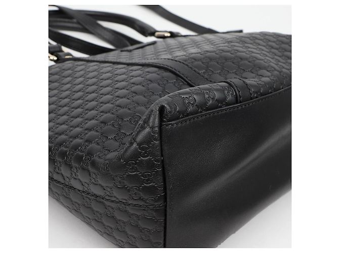 Gucci GG Micro Shima Leder Tote Bag Schwarz - Ansicht 8