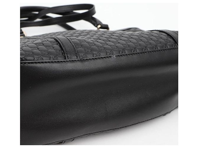 Gucci GG Micro Shima Leder Tote Bag Schwarz - Ansicht 9