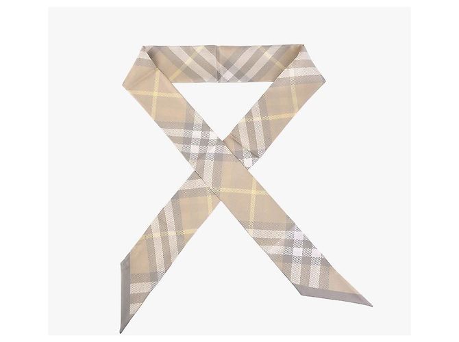 Burberry Lenço Twilly Check de seda para mulher - vista 6