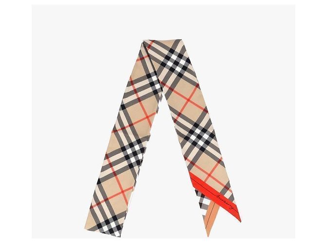 Burberry Pañuelo de seda para mujer con cuadros contrastados - vista 5