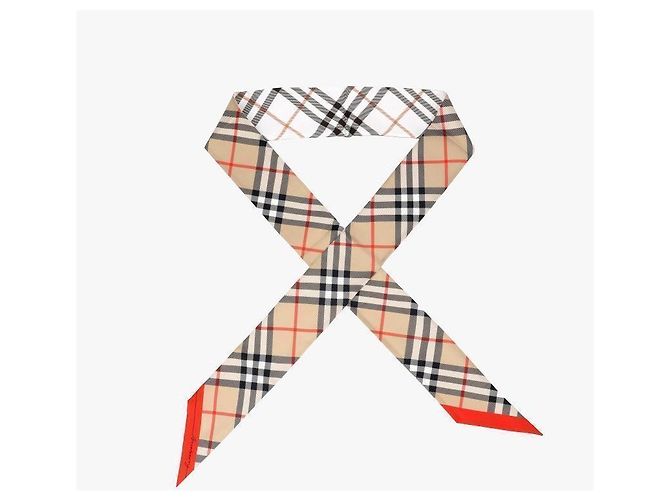 Burberry Pañuelo de seda para mujer con cuadros contrastados - vista 6