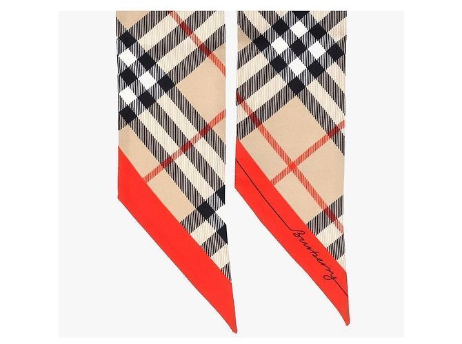 Burberry Pañuelo de seda para mujer con cuadros contrastados - vista 7