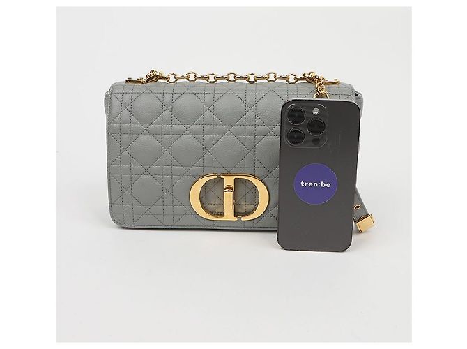 Dior Borsa a Spalla Canoe Cannage Medium Chain Nero - vista 10