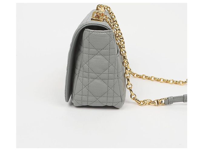 Dior Borsa a Spalla Canoe Cannage Medium Chain Nero - vista 5