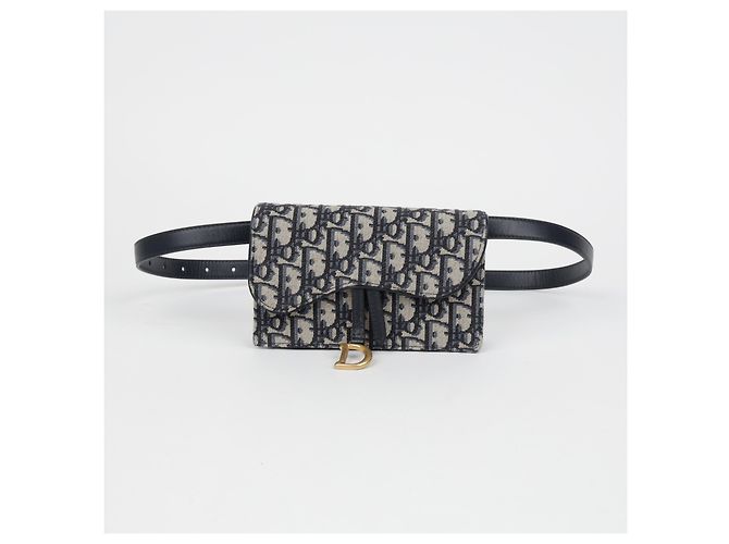 Dior Oblique Saddle Belt Pouch Blue - view 2