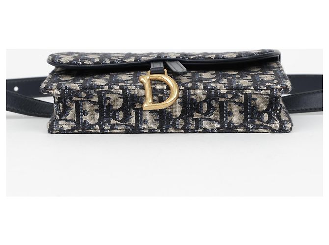 Dior Oblique Saddle Belt Pouch Blue - view 9