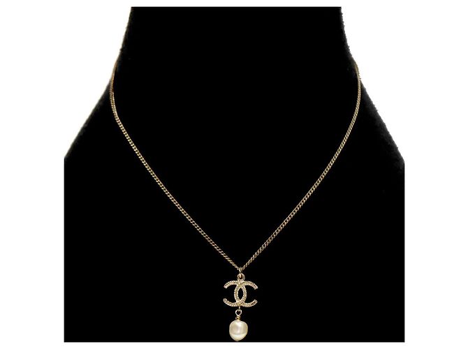 Collana Chanel Pearl Drop Oro - vista 5