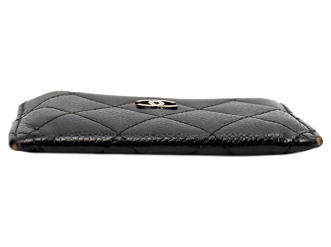 Chanel Tarjetero de piel caviar negra - vista 4