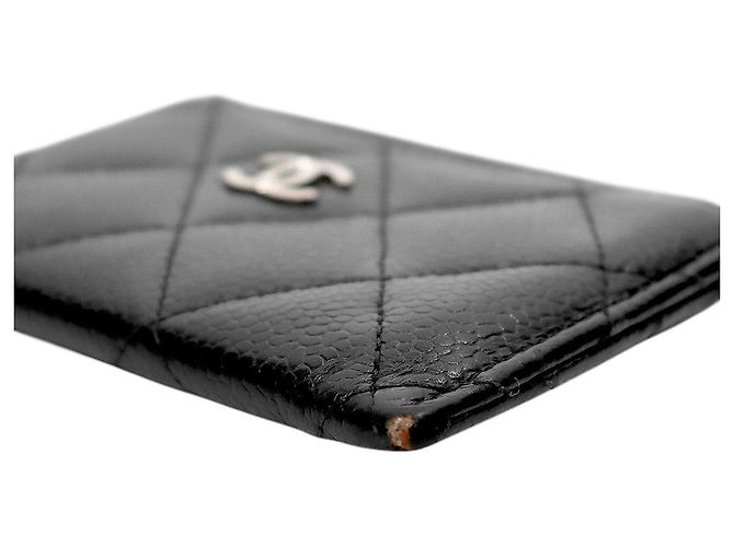 Chanel Tarjetero de piel caviar negra - vista 5