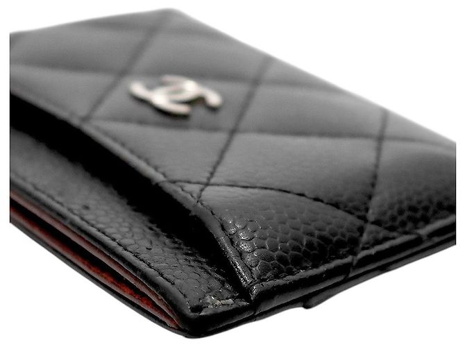 Chanel Tarjetero de piel caviar negra - vista 6
