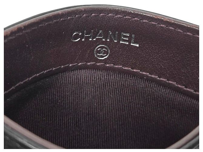 Chanel Tarjetero de piel caviar negra - vista 7