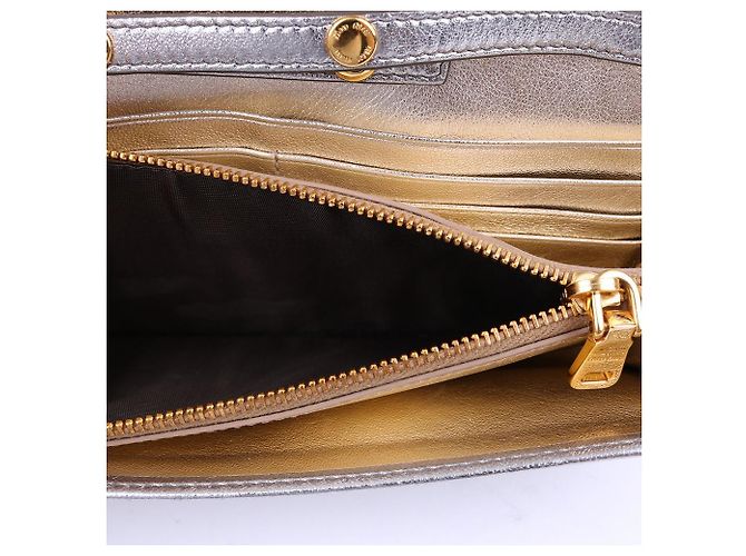 Miu Miu Mini Borsa a Tracolla Argento Pelle - vista 11