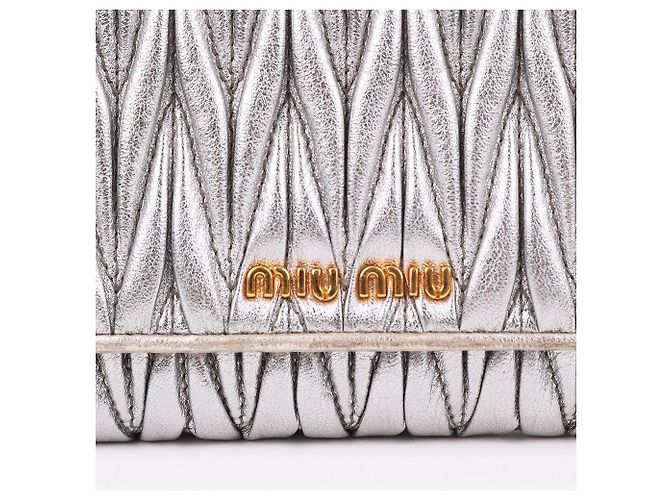 Miu Miu Mini Borsa a Tracolla Argento Pelle - vista 3