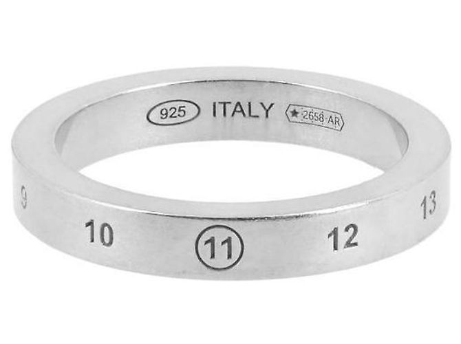 Maison Martin Margiela Anello in argento con logo inciso - vista 3