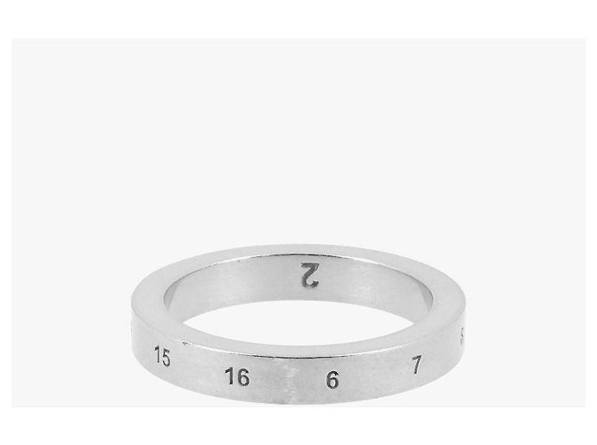 Maison Martin Margiela Anello in argento con logo inciso - vista 5