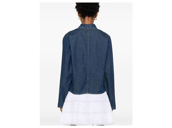 Céline QUATER Zip Shirt in Dark Ocean Wash Denim - Ansicht 6