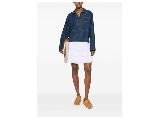 Céline QUATER Zip Shirt in Dark Ocean Wash Denim - Ansicht 8