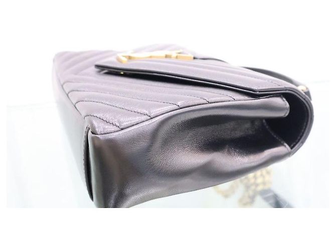 Autre Marque Borsa a spalla dorata con catena media - vista 7