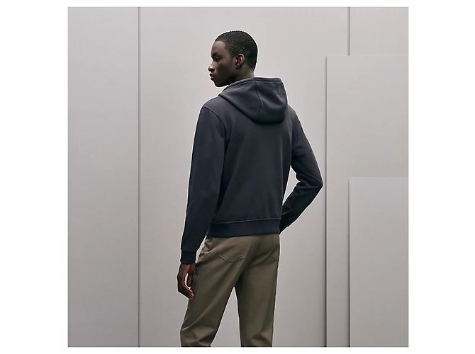 Hermès Maglione con cappuccio e zip con dettaglio Eperon d'Or en Perspective - vista 3