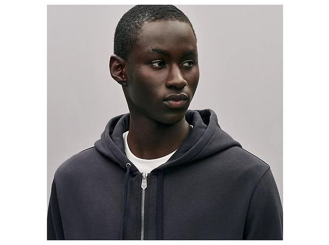 Hermès Maglione con cappuccio e zip con dettaglio Eperon d'Or en Perspective - vista 4