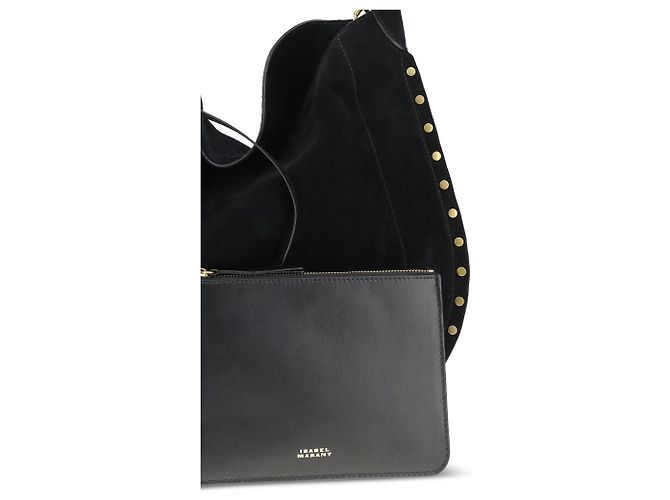 Isabel Marant Borsa a tracolla Bos Taurus in pelle di vitello nera - vista 4