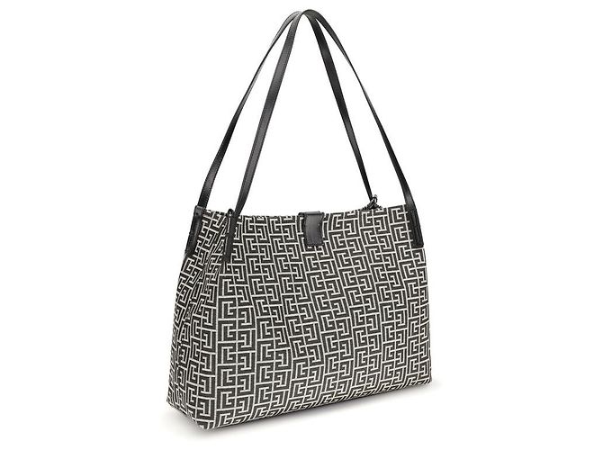 Balmain Bolso de hombro de algodón negro - vista 3