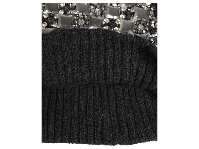 Dolce & Gabbana Balaclava in lana nera con cristalli - vista 4