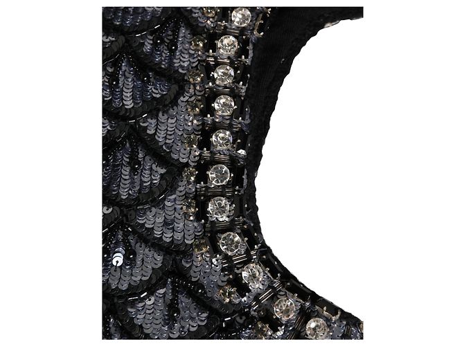Dolce & Gabbana Passamontagna in lana nera con cristalli - vista 3