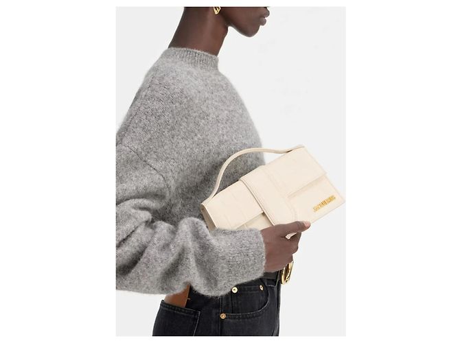 Jacquemus Borsa Ivory Cocco Le Grand Bambino - vista 5