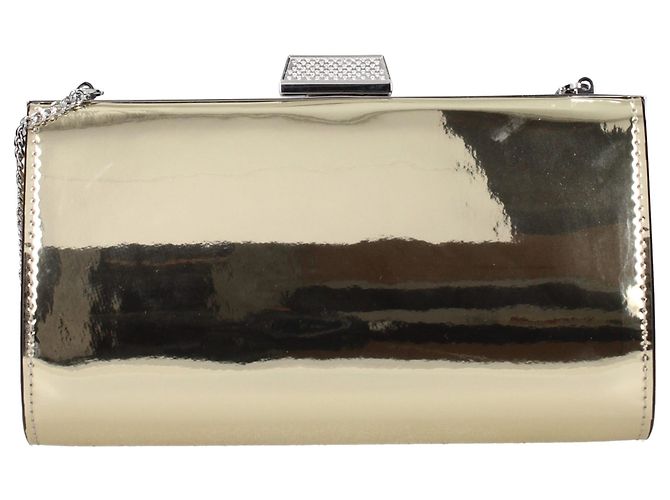 Jimmy Choo Clutch in pelle dorata - vista 3